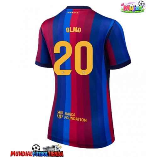 Camiseta Barcelona Dani Olmo #20 Primera Equipación Replica 2026-27 para mujer mangas cortas